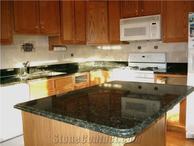 Batteryfly Green Granite Vanity Tops / Countertops with Sink for Project