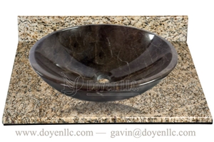 China Emperador Dark Round Sinks 420x140x15, China Emperador Dark Marble Round Sinks