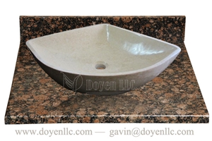 Crema Marfil Bathroom Vessel Bowl & Sinks 550x450x140, Cream Marfil Marble Sinks