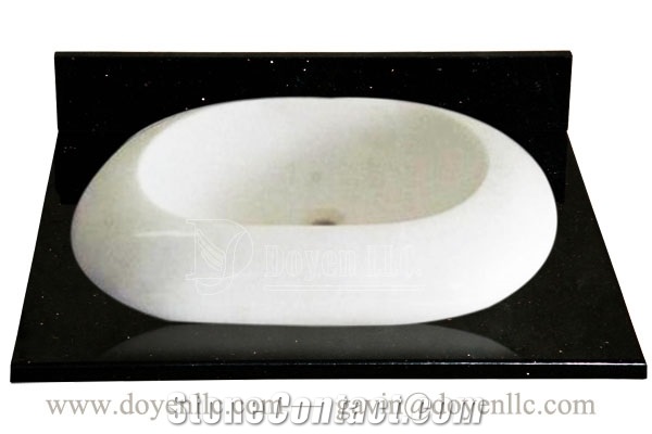 Dybb-0610 Crystal White Straight Barrel Basin 420x130, Crystal White Marble Sinks & Basins