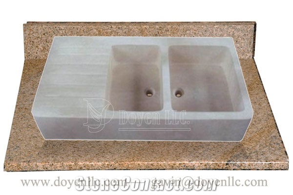 New Cream Marfil Bathroom Vessel Sinks with Bath Top 470x370x130, New Cream Marfil Marble Vessel Sinks