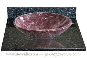 Rosa Levanto Marble Bathroom Standard Sinks with Vanity Tops 420x140x15, Rosa Levanto Marble Sinks