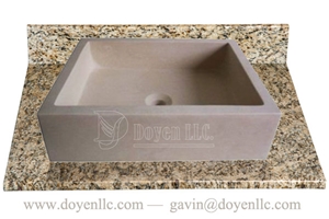 Royal Botticino Marble Kitchen Square Sinks