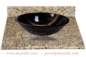 Shanxi Black Round Sinks with Bath Tops 420x140x15, Shanxi Black Granite Round Sinks