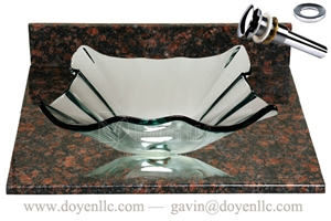 Tan Brown Bathroom Vanity Top with Vessel Bowl Basin Gs-L1070