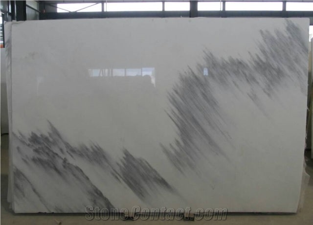 New Quarry Han White Marble Slabs, China White Marble Slabs with Grey Veins