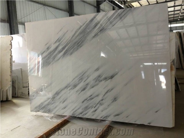 Polished Han White Marble Slabs(New Quarry), China Yunnan White Marble