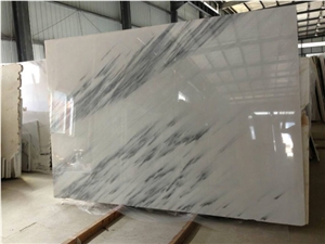 Polished Han White Marble Slabs(New Quarry), China Yunnan White Marble