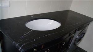 Black Nero Marquina Marble Bathroom Countertops,Vanity Tops