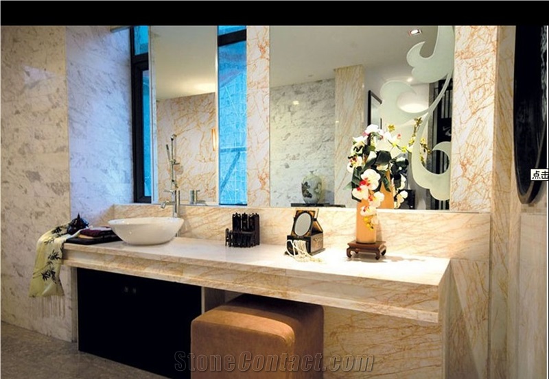 Golden Spider Marble Bathroom Countertops
