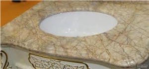 Picasso Beige Marble Bathroom Countertops