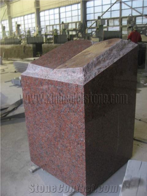 Balmoral Red Granite Monument, Book Carving Tombstone