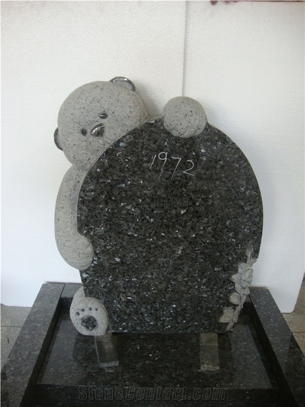 Blue Pearl Granite Tombstone&Monument,Blue Tombstone,Bear Tombstone