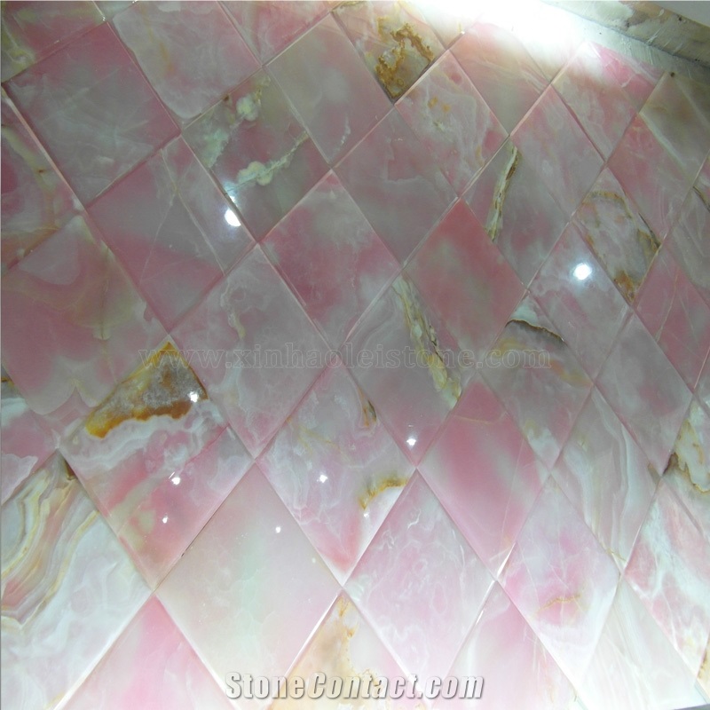 Pink Onyx Mosaic Walling Tiles