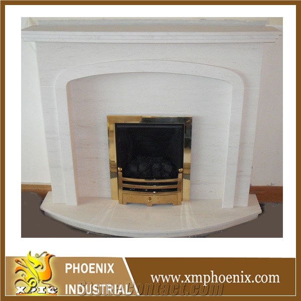Beige Limestone Fireplace Surround From China Stonecontact Com