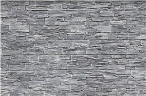 18 Black Cement Cultured Stone Wall Panel, Ledgestone Wall Cladding Panel