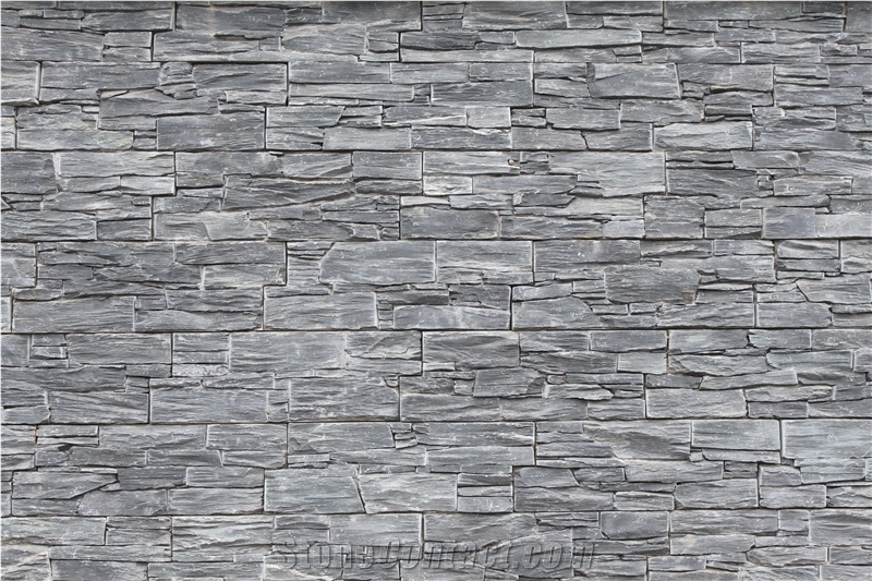 18 Black Cement Cultured Stone Wall Panel, Ledgestone Wall Cladding ...