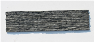 B18 Black Slate Cultured Stone Wall Cladding Panel Tiles, Ledgestone Wall Panels