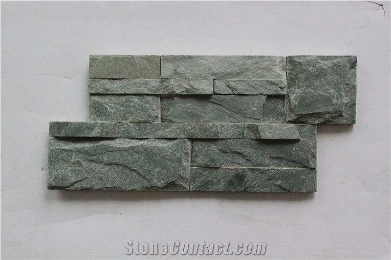 B18 Black Slate Cultured Stone Wall Panel Tiles, Ledgestone Wall Cladding Tlies