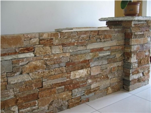 Beige Slate Ledgestone Wall Panel, Cement Cultured Stone Wall Panel