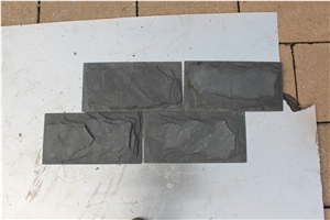 Black Slate Mushroom Stone Wall Panel
