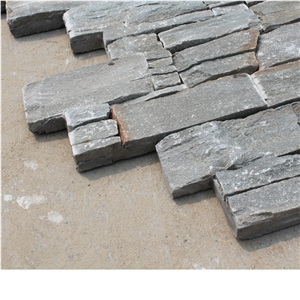G13 Cement Cultured Stone Wall Panel, Grey Ledge Stone Panel