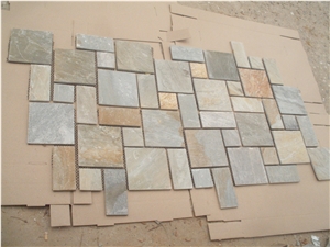 Mosaic Floor Slate, Beige Slate Mosaic Pattern