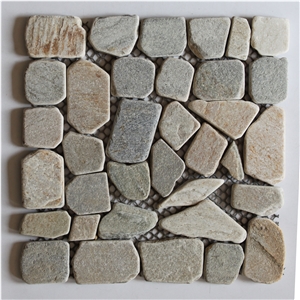 Mosaic Slate, Slate Paver Back Mesh Mosaic