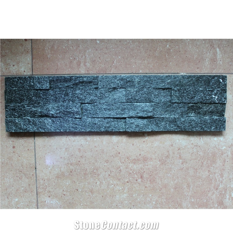 Natural Black Quartzite Cultured Stone Wall Panel