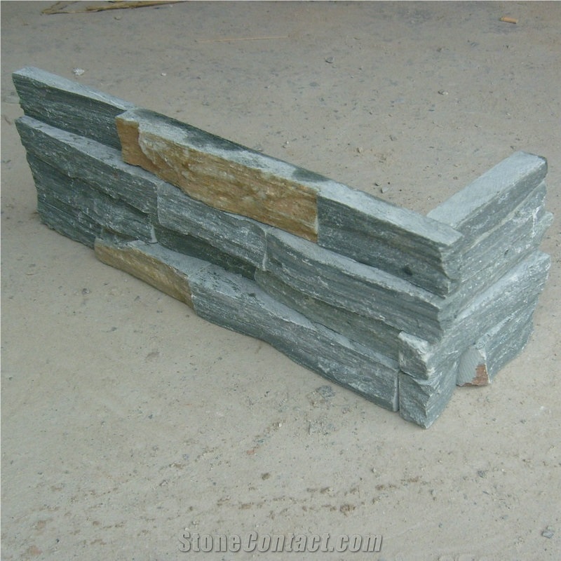 Natural Green Slate Cultured Stone Wall Panel,Interior Wall Decoration Ledge Stone Panel