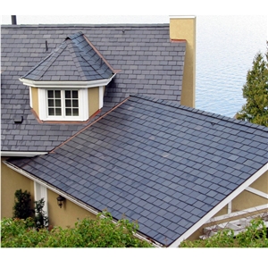 Natural Stone Roof Covering Tiles, Black Slate Roof Coating Tiles
