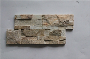 P014 Beige Slate Cultured Stone Wall Panel in S Shape Interlock
