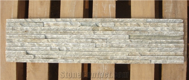 P014 Beige Slate Wall Cladding Panels, Slate Culture Stone Wall Tiles