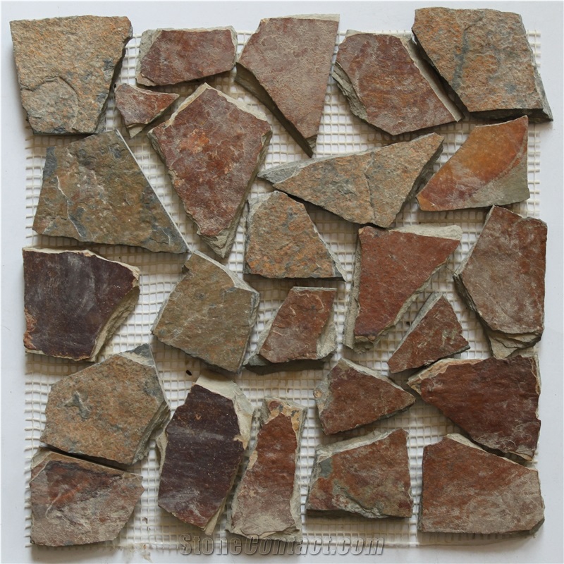 Pavers Back Mesh Mosaic Panel, Mosaic Stone Tiles