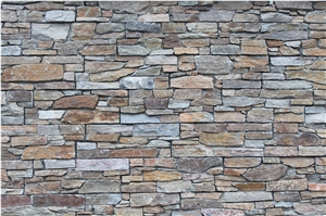 Rusty Natural Quartzite Cultured Stone Wall Cladding Panel, Cement Ledgestone Wall Panel