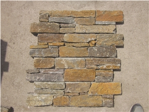 Rusty Natural Quartzite Cultured Stone Wall Cladding Panel, Cement Ledgestone Wall Panel