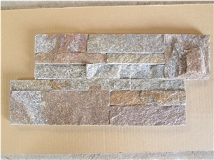 Rusty Quartzite Marble Cultured Stone Wall Panel Tiles, Ledgestone Wall Cladding Tiles