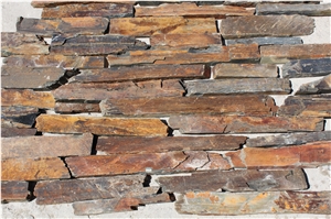 Rusty Slate Irregular Loose Ledgestone Wall Panel, Loose Slate Cultured Stone Wall Cladding