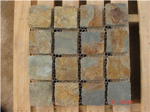 Rusty Slate Pattern Mesh Back Floor Covering