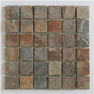 Rusty Slate Stone Mosaic Tiles