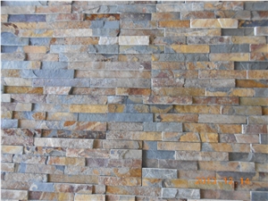 Rusty Stacked Cultured Stone Wall Panels, Ledgestone Wall Cladding Tiles