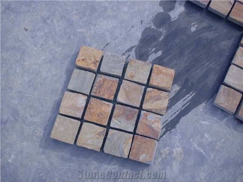 Rusty Tumbled Mats Slate Flooring Tiles