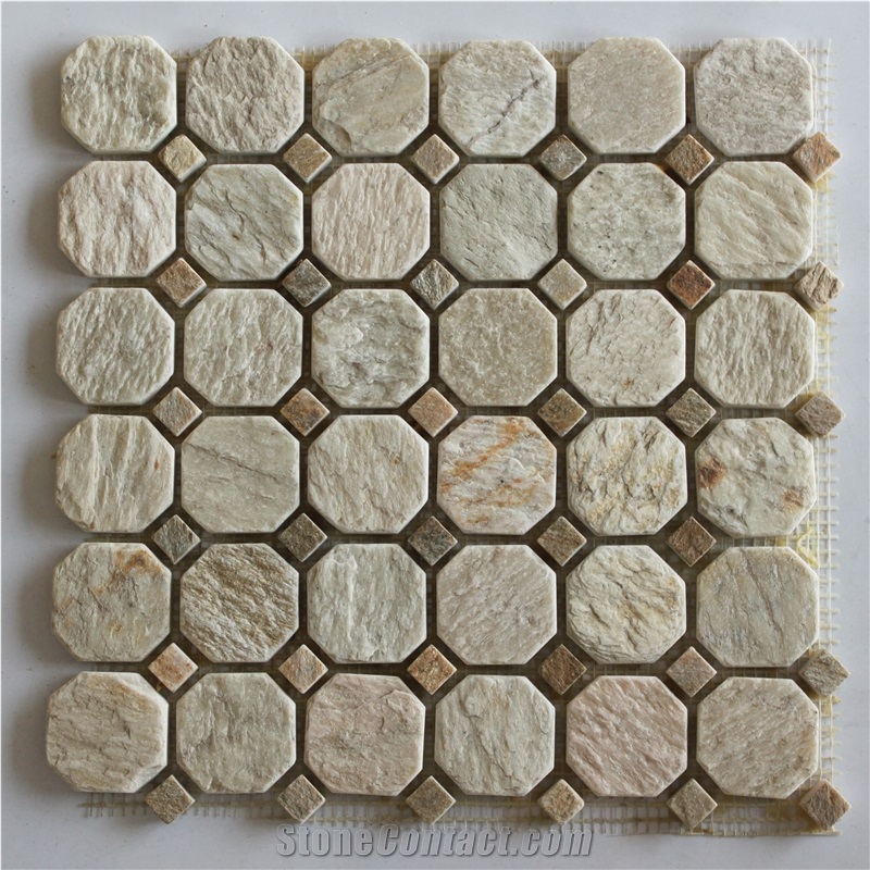 Slate Mosaic Pattern Wall Cladding, Mosaic Stone