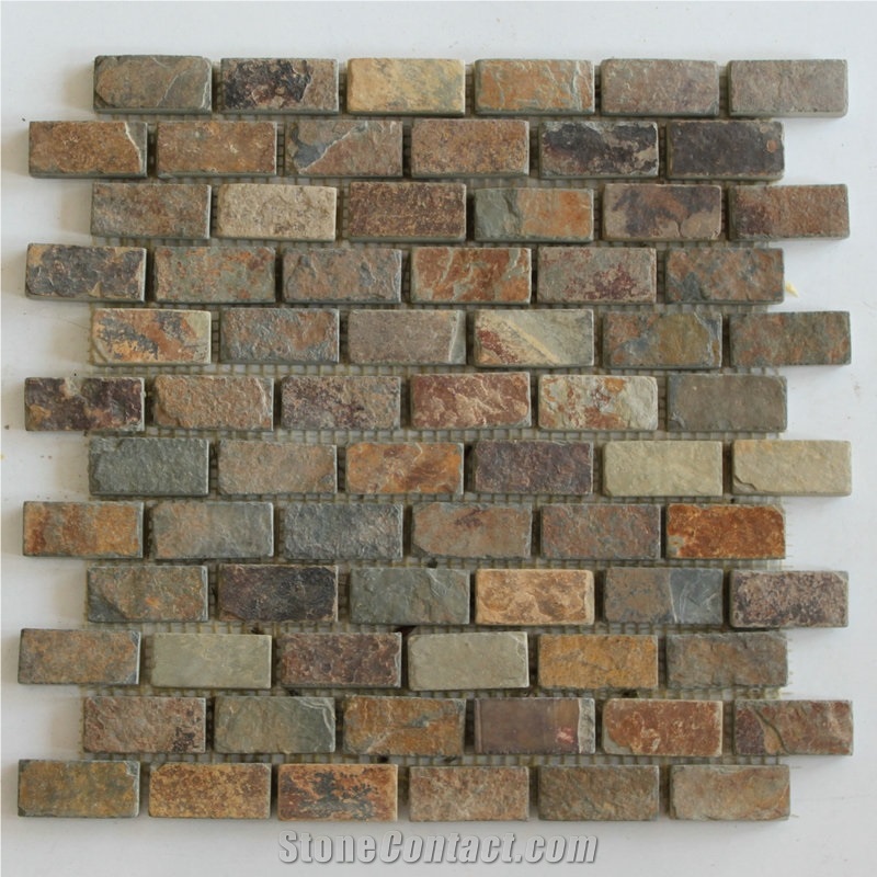 Slate Tiles Mosaic Wall Cladding