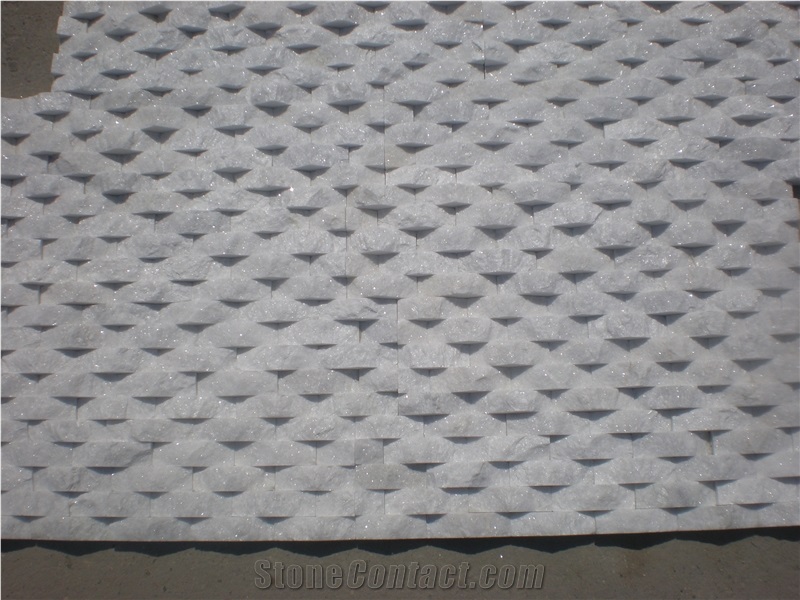 Withe Quartzite Stacked Stone, Cultured Stone Wall Panel, Quartzite Ledgestone Tiles