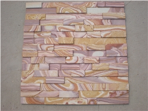 Wooden Stripe Sandstone Cultured Stone Wall Tiles