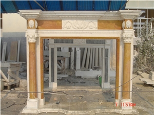 Natural Sandstone or Granite White Marble Fireplaces
