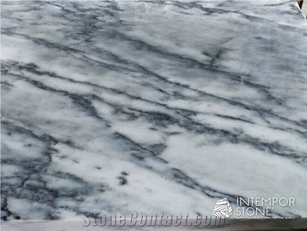 Magic Blue Marble Tiger Skin Slabs & Tiles, Italy White Marble