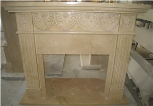 Beige Marble Fireplaces