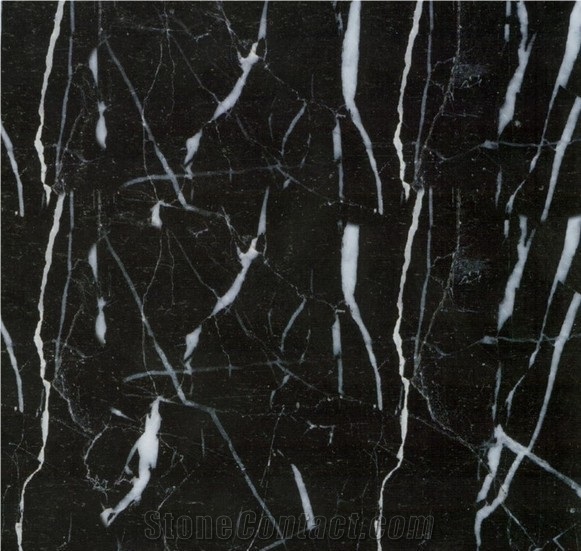 Nero Marquina Black Marble Slabs & Tiles